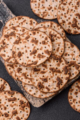 Matzah wheat bread for the Jewish holiday of passover. Kosher matzo bread