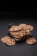 Matzah wheat bread for the Jewish holiday of passover. Kosher matzo bread