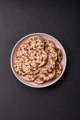 Matzah wheat bread for the Jewish holiday of passover. Kosher matzo bread