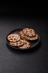 Matzah wheat bread for the Jewish holiday of passover. Kosher matzo bread