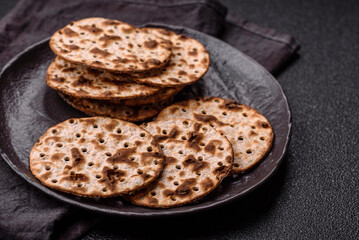 Matzah wheat bread for the Jewish holiday of passover. Kosher matzo bread