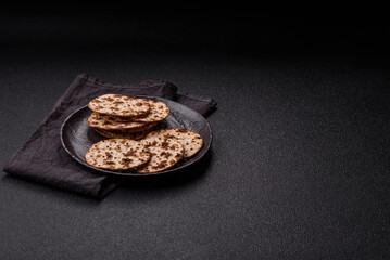Matzah wheat bread for the Jewish holiday of passover. Kosher matzo bread