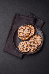 Matzah wheat bread for the Jewish holiday of passover. Kosher matzo bread
