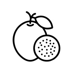 passionfruit whole vector graphic on transparent background for web and graphic design