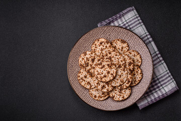 Matzah wheat bread for the Jewish holiday of passover. Kosher matzo bread