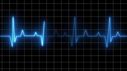 Glowing neon Abstract digital heartbeat plus icon. Cardiogram heartbeat Icon, heartbeat test icon