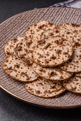 Matzah wheat bread for the Jewish holiday of passover. Kosher matzo bread