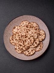 Matzah wheat bread for the Jewish holiday of passover. Kosher matzo bread