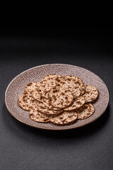 Matzah wheat bread for the Jewish holiday of passover. Kosher matzo bread
