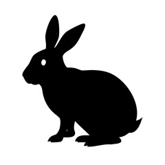 rabbit frontal silhouette design on transparent background for web and graphic design