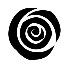 rose classic spiral silhouette on transparent background for web and graphic design