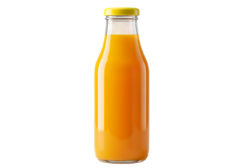 Bottle of fresh orange juice.