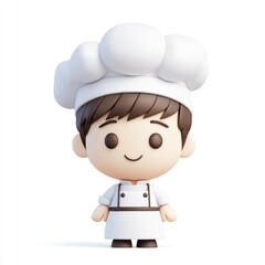 Obraz premium Cute cartoon chef figure stands proudly.