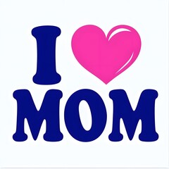 I MOM Navy Blue Minimalist Design Mug