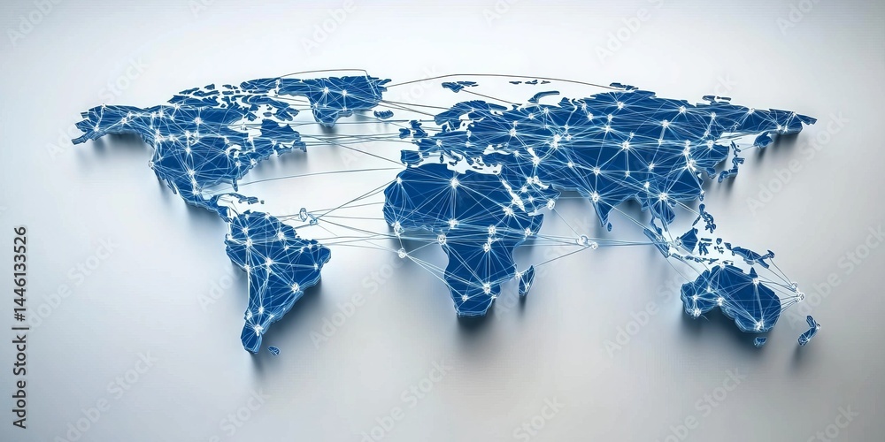 Wall mural the world is connected through a fast and reliable internet network. this technology allows for quic