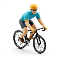 Obraz premium 3d model of a cyclist in a racing position.