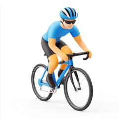 Obraz premium 3d model of a cyclist in motion.
