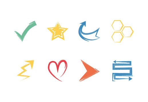 Colorful Dynamic Abstract Symbol Collection Icons Set