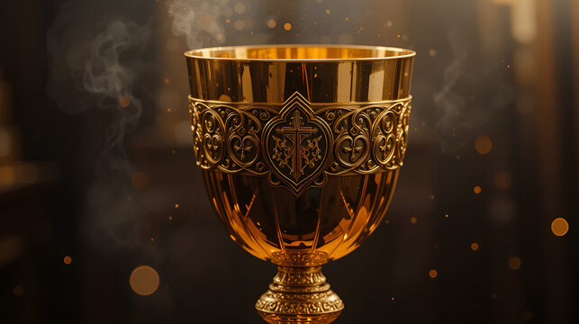 Chalice golden grail goblet gold cup holy church isolated wine. Communion chalice grail golden catholic sacrament eucharist mass medieval antique priest old host confirmation first bread magic pray.