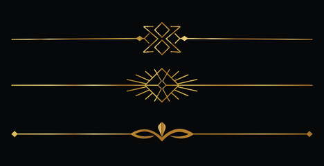 Collection of hand drawn vintage frame for text decoration in vector in gold. The design of the banners