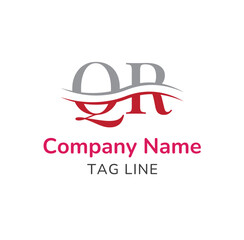 QR monogram style logo design, vector logo design