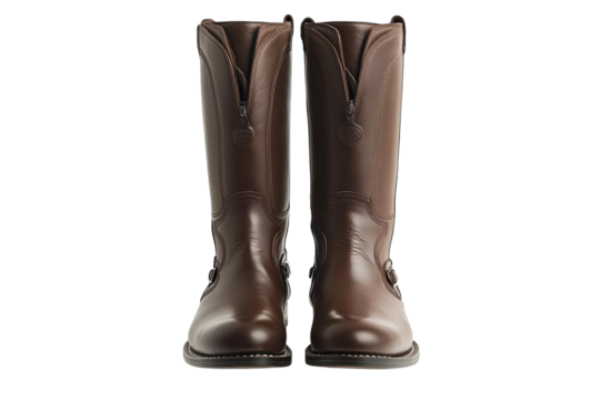 Elegant Brown Leather Boots Stylish Western Design Perfect Fall Footwear Detailed Stitching Clean