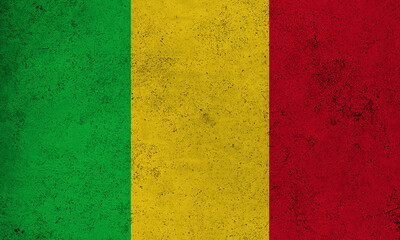 Flag Mali grunge texture
