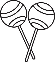 lollipops sticks line art, black outline, vector and illustration, coloring book page line art drawing