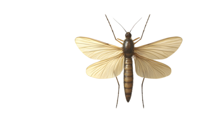Detailed CloseUp of a Winged Insect with Transparent Background for Design and Educational Pur