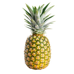 Fototapeta premium Fresh ripe pineapple on a transparent background showcasing vibrant color and tropical appeal for culinary enjoyment, Ripe pineapple isolated on transparent background