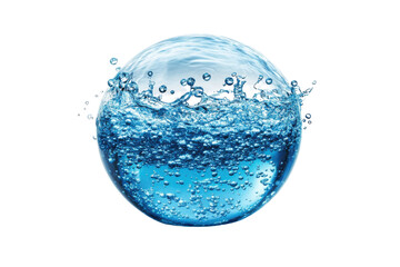 Crystal clear water sphere refreshing splash pure aqua bubbles vibrant blue liquid globe clean water