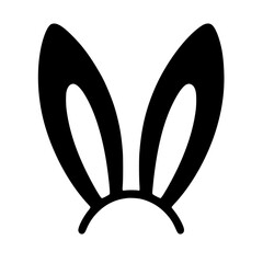Naklejka premium Bunny Ears Icon – Minimal Black Clipart Symbol for Cute Animal or Festive Graphics