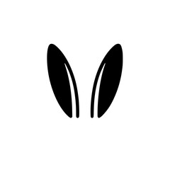 Bunny Ears Icon – Minimal Black Clipart Symbol for Cute Animal or Festive Graphics