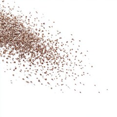 Fototapeta premium Scattered brown confetti pieces on white background