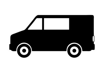 van vehicle silhouette on transparent background for web and graphic design