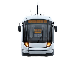 Trams Streetcars front view isolated on transparent background. PNG