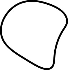 Free-flowing organic blob with a continuous black outline and soft, undulating contours.