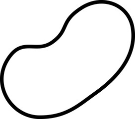 Black line artwork featuring an abstract organic shape with smooth, natural contours.