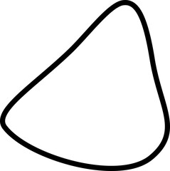Abstract organic shape with three distinct points forming a freeform triangular contour outlined in black.