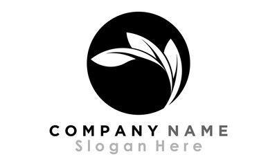 black leaf logo design