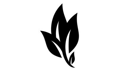 black leaf vector logo