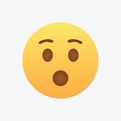 surprised emoji face. shocked wow emoticon with open mouth , cute smiley emoticons feelings wonder and amazing. vector illustration
