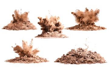 Powerful Dirt Explosions Dramatic Brown Soil Eruptions