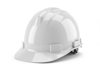 Fototapeta premium A single hardhat construction helmet safety gear protection item isolated on white background