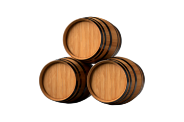 wooden barrel isolated on transparent background