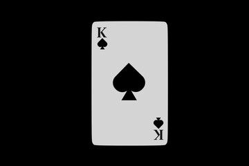 3D kings of spades card on dark background, card