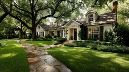 Sprawling spacious home with neatly manicured front yard invites luxurious curb appeal and welcoming impression