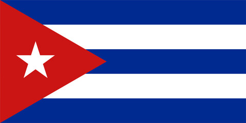 The flag of Cuba, with accurate proportions and colors. Vector image.