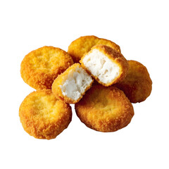 A chicken fried nuggets meal and body care crispy fast food isolated on transparent background.