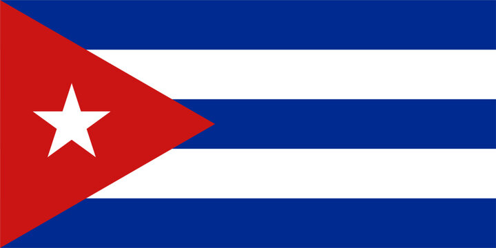 The flag of Cuba, with accurate proportions and colors. Vector image.